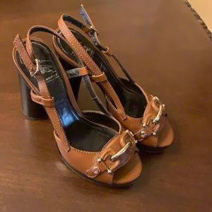 Burberry Heels Sandals Brown Leather size 6